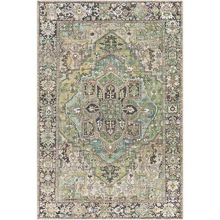 Mistana™ Albion Oriental Area Rug in Black/Green/Ivory & Reviews Wayfair